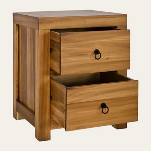 Table de chevet Tiber -bois massif de peuplier-couleur praliné 50 x 60 x 43 cm