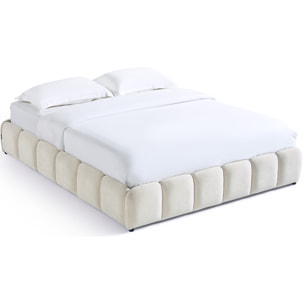 Lit coffre adulte en tissu chenille - NILSA