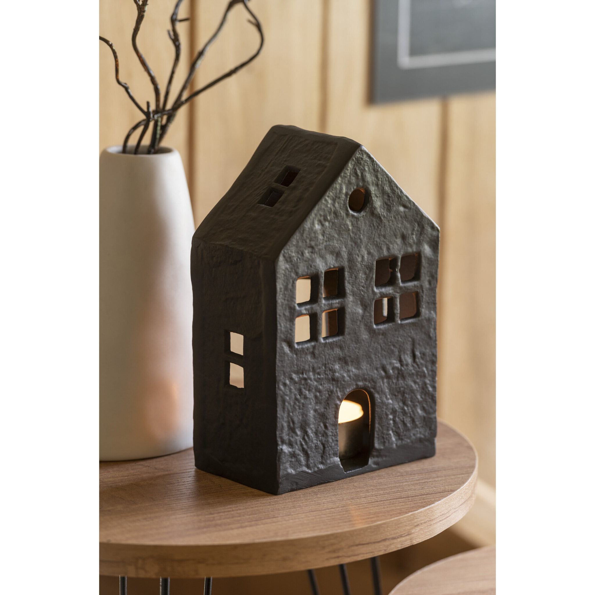 J-Line bougeoir Maison - aluminium - noir