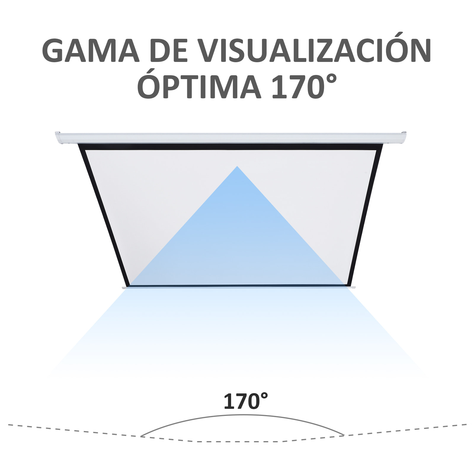 Pantalla del Proyector Eléctrica Portátil Universal 100" 4:3 con Control Remoto