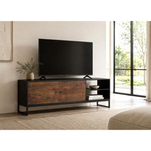 Mueble TV de Madera de Mango 150 Cm Estilo Rústico Moderno