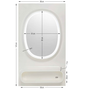 Miroir Aero LED 141x80cm blanc Kare Design