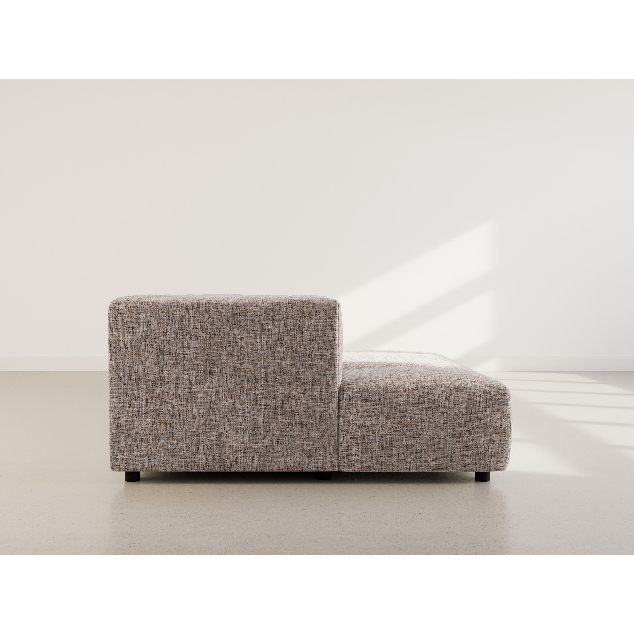 Curtis - canapé d'angle gauche 4 places avec accoudoir en tissu texturé - Taupe