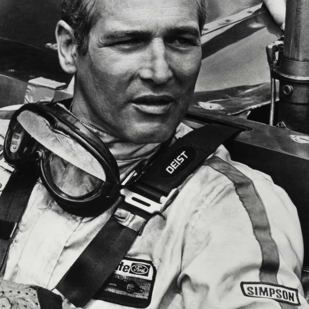 Affiche scène de film Paul Newman dans Indianapolis, 1969 Affiche sous cadre noir