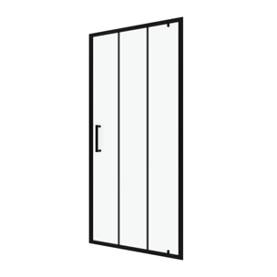 Porte de douche pivotante type industriel - 80x200cm - PROFILE NOIR MAT - verre 6mm