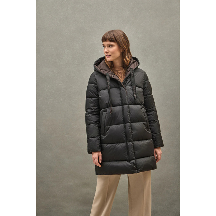 Chaqueta Gaia Reversible negra y marrón con logo Polo Club