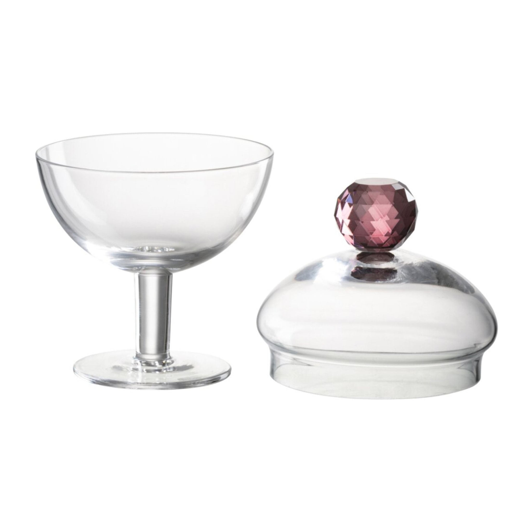 J-Line pot de conservation Diamond Cristal - verre - transparent/rose - small