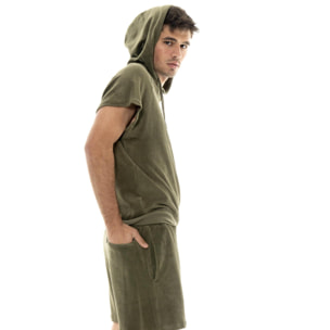 Pantalón corto de hombre Leone Natural de rizo de algodón