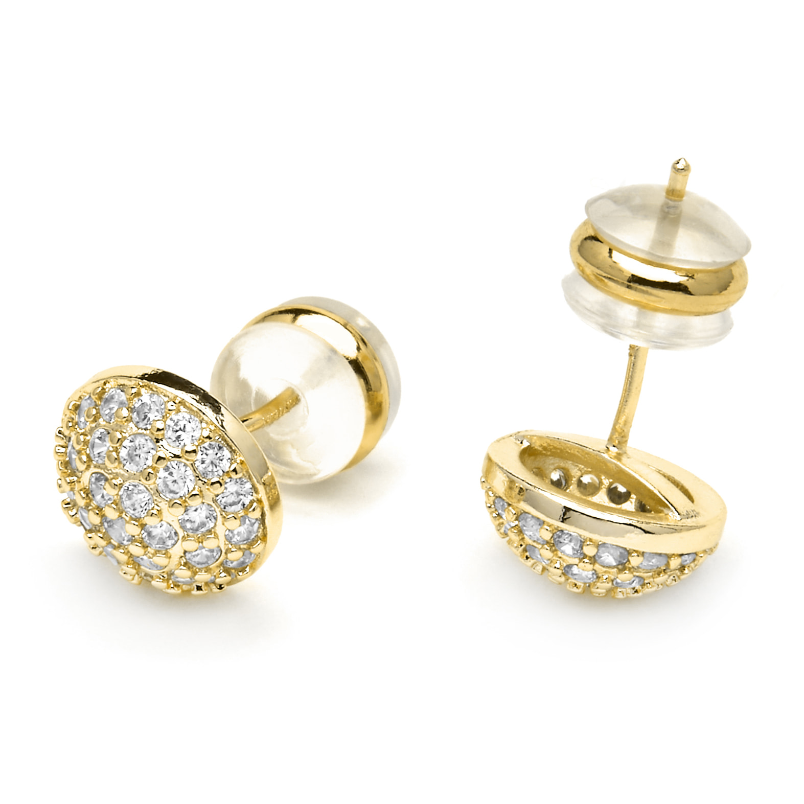 Pendientes acabado oro amarillo de 18k y Circonita Brillante