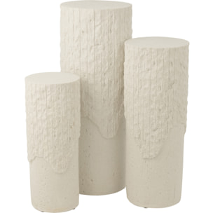 J-Line socle Rocky Relief - polyrésine - blanc - medium