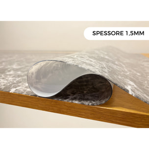 Tovaglia Antimacchia Plastificata Idrorepellente Rotolo Tasgliabile PVC Proteggi Tavolo Crystal Marmo D7 1,55mm