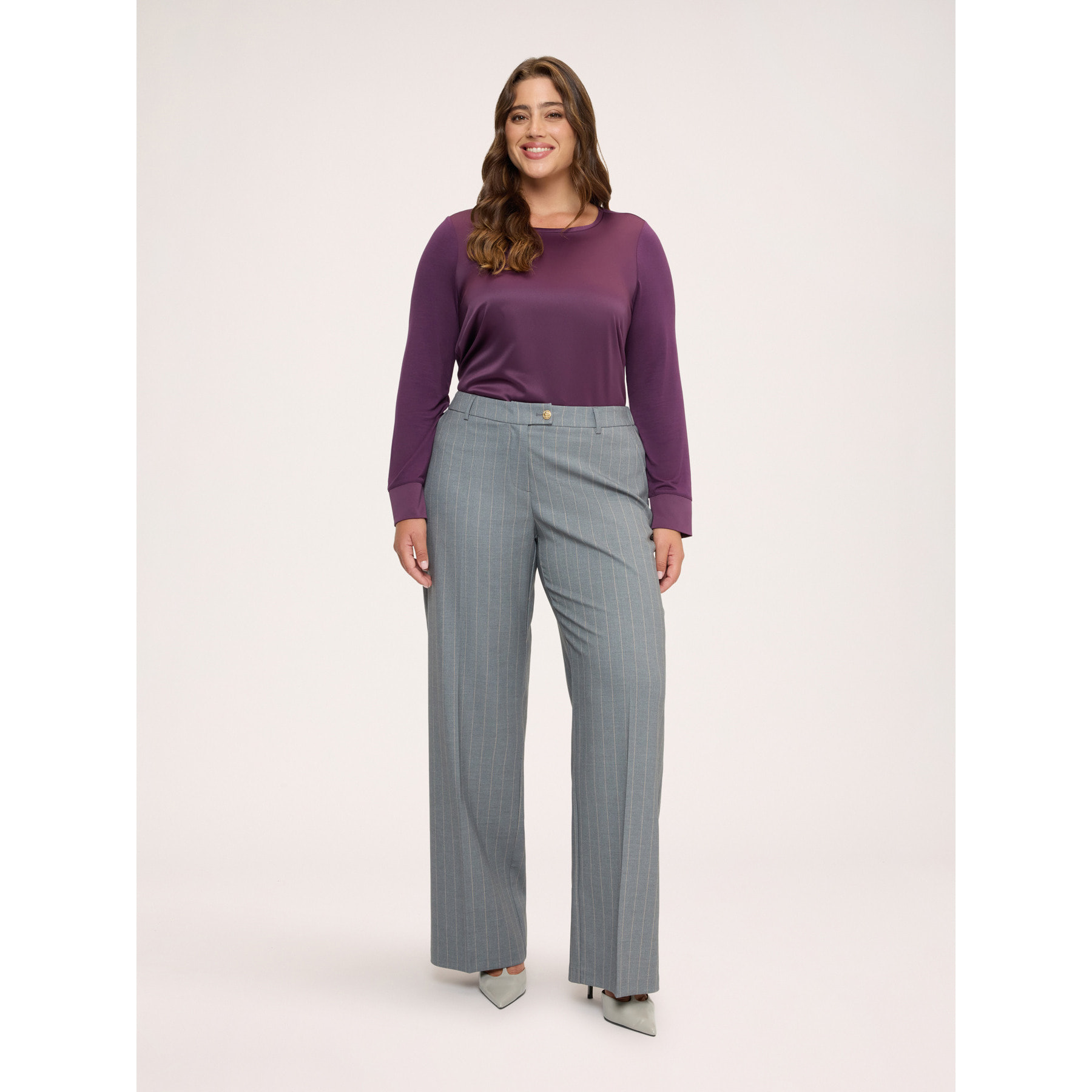 Fiorella Rubino - Camiseta bimaterial en raso y jersey - Burgundy