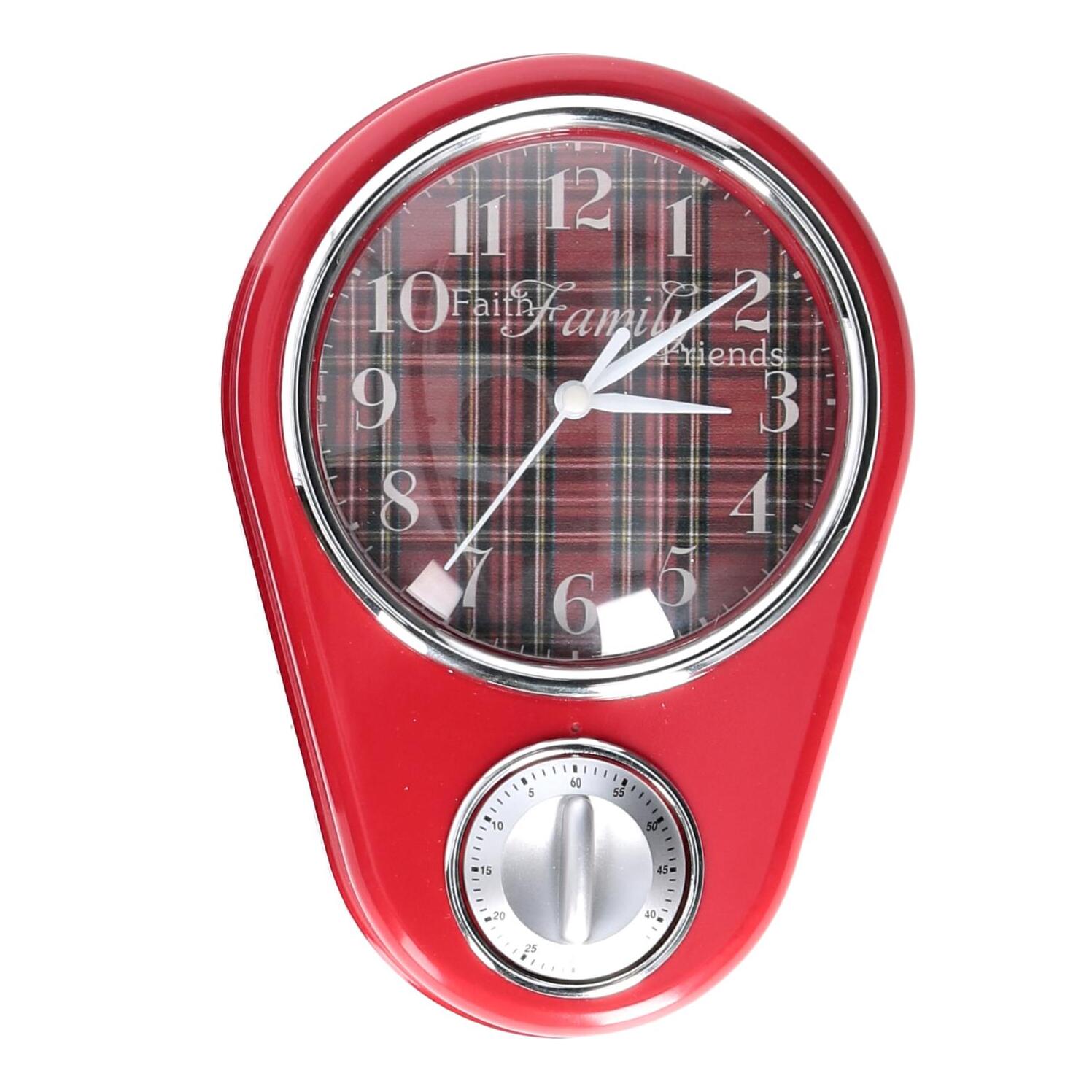 Orologio in plastica con timer rosso cm23x16x5