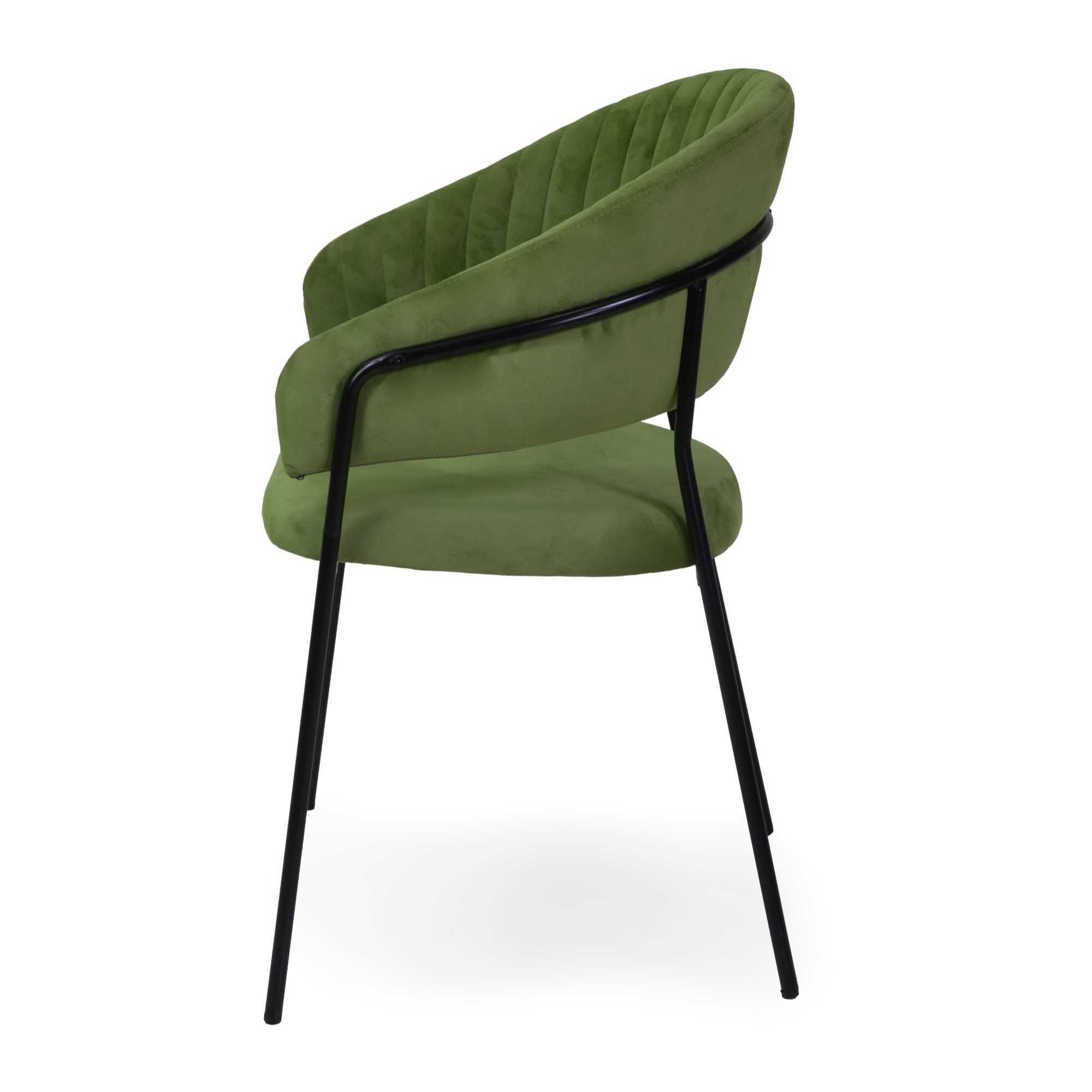 Poltrona Chloe Vacchetti in velluto verde con struttura nera cm59x51h83,5
