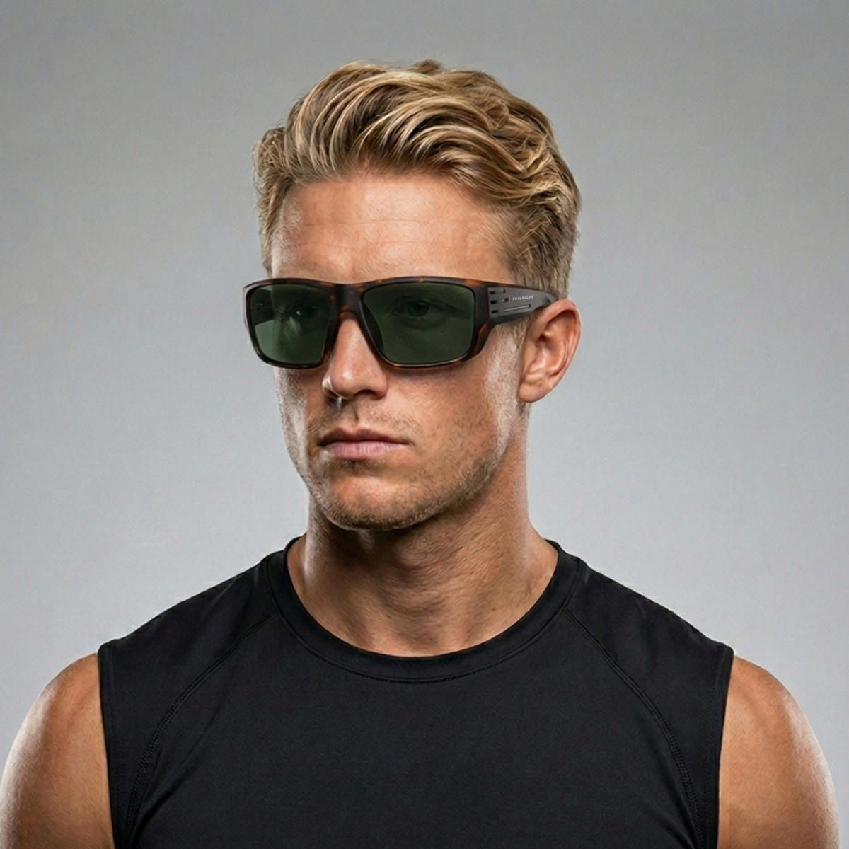 Gafas PALOALTO modelo SKATE en color Montura mate de carey con lentes polarizadas G15 verdes.