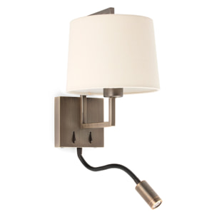 FRAME Lampe applique vieil or/beige avec lecteur LED