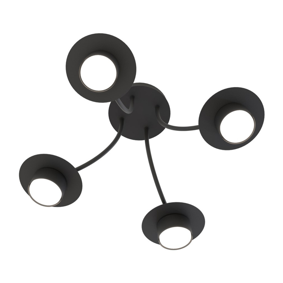 Lampada a sospensione ENSO in acciaio nero opaco