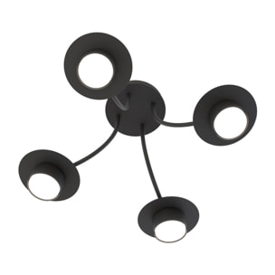 Lampada a sospensione ENSO in acciaio nero opaco