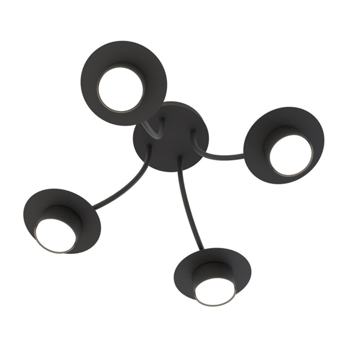 Lampada a sospensione ENSO in acciaio nero opaco