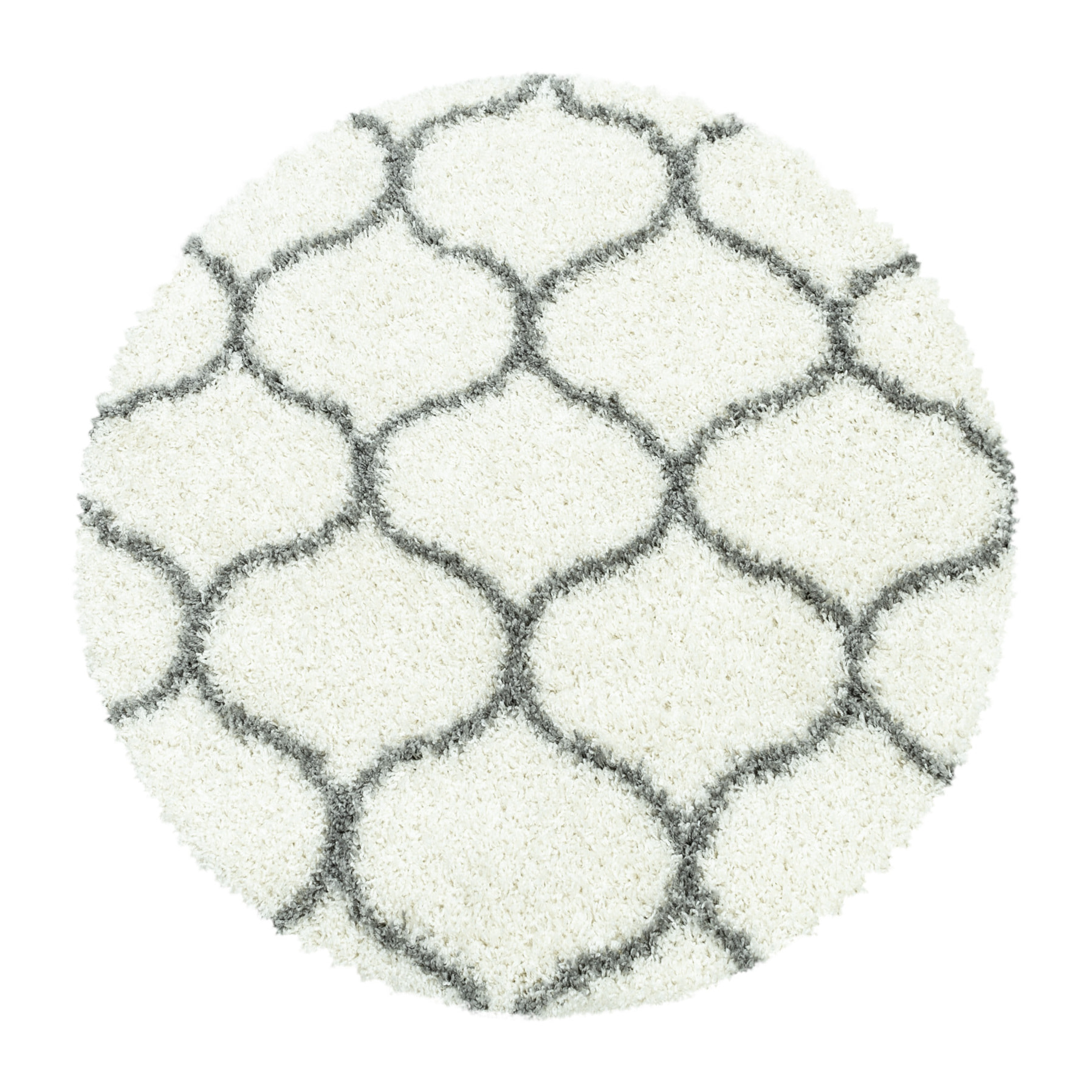 SALSA - Tapis shaggy rond à poils long berbère crème - SAL3201CRE