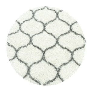 SALSA - Tapis shaggy rond à poils long berbère crème - SAL3201CRE