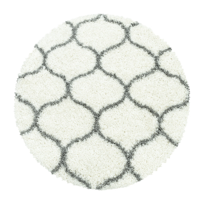 SALSA - Tapis shaggy rond à poils long berbère crème - SAL3201CRE