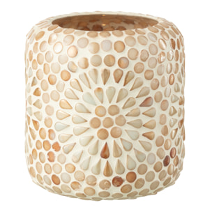 J-Line Chandelier Mosaïque - verre - beige/blanc - 2 pièces