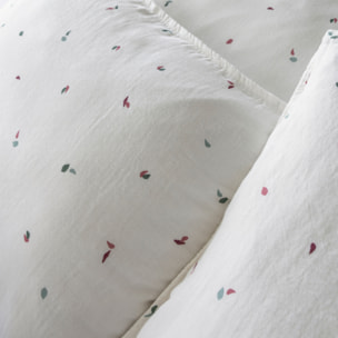 Taie d'oreiller en gaze de coton, MILLE ET UNE FEUILLES