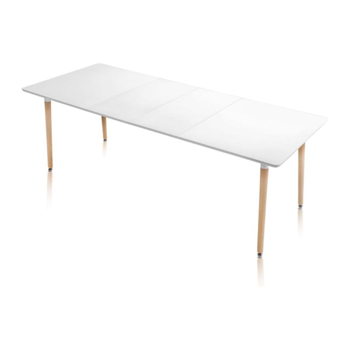 Mesa de comedor extensible Nordika Blanco - Madera de haya