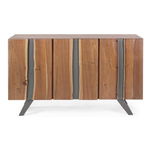 CREDENZA ACHILLE 90CM 3A ACACIA E METALLO VERTI