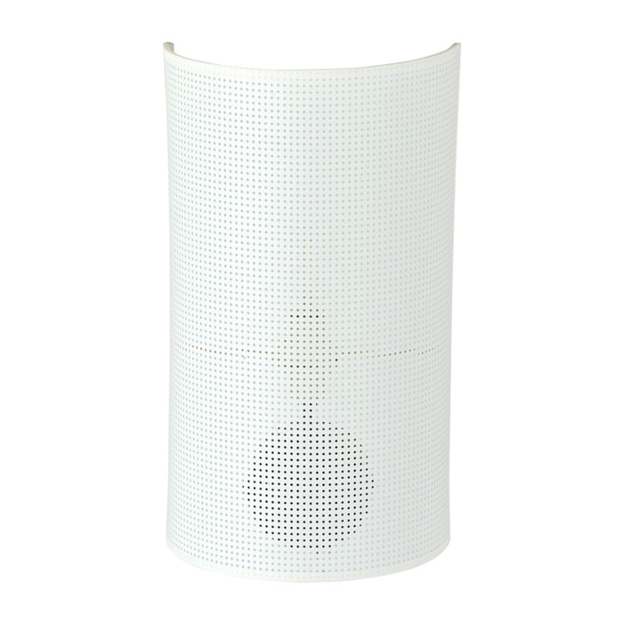 Lampada da parete ASTON con paralume bianco e dettagli oro
