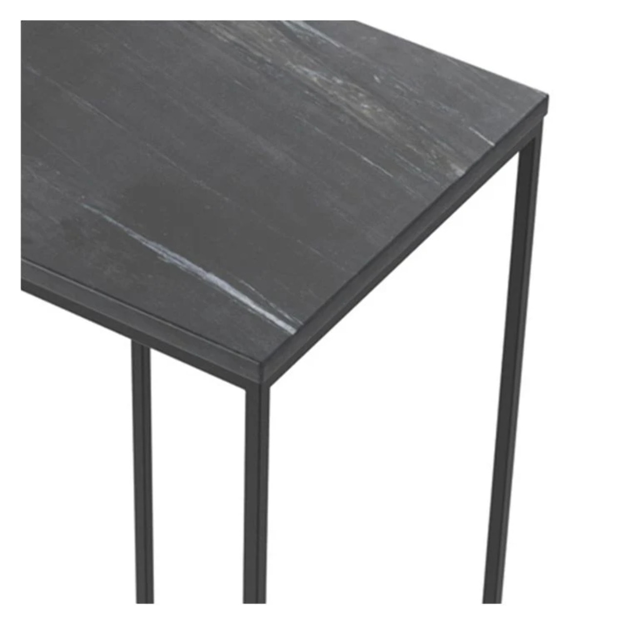 Sellette noire en marbre et pieds en métal - Floki