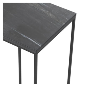 Sellette noire en marbre et pieds en métal - Floki