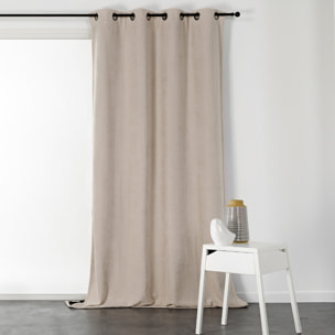 Rideau à Oeillets Isolant et Déperlant  - Effet Velours - Lin