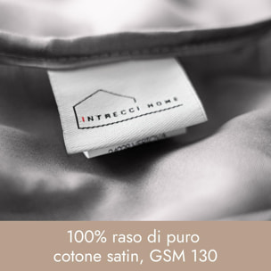 Intrecci Home Lenzuolo con Angoli, Lenzuolo Sotto in Raso di Puro Cotone Satin,Made in Italy, Morbidezza Suprema, Elegante e Confortevole, Tinta Unita