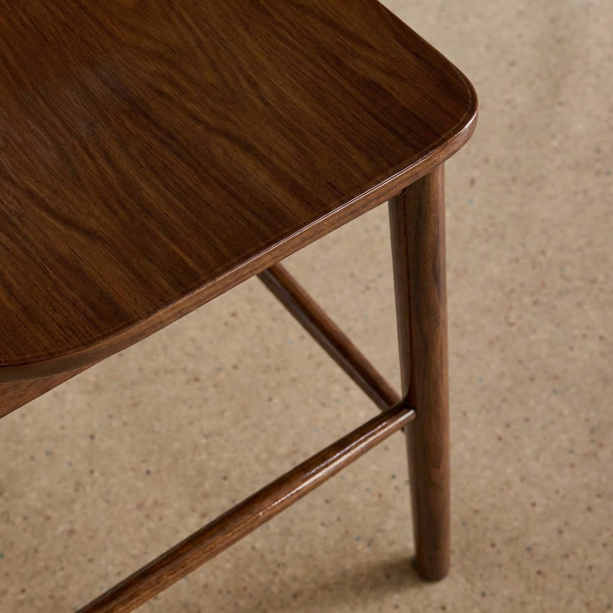 Tabouret de bar à barreaux bois d'hévéa 63cm (lot de 2) PAULA