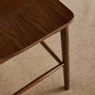 Tabouret de bar à barreaux bois d'hévéa 63cm (lot de 2) PAULA