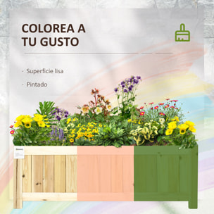 Jardinera de Madera Plegable Arriate de Jardín con 4 Patas para Cultivos Verduras Flores en Patio Balcón Terraza 70x30x25 cm Natural