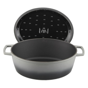 Cocotte en fonte ovale 33cm - "Masseiron Ardoise"