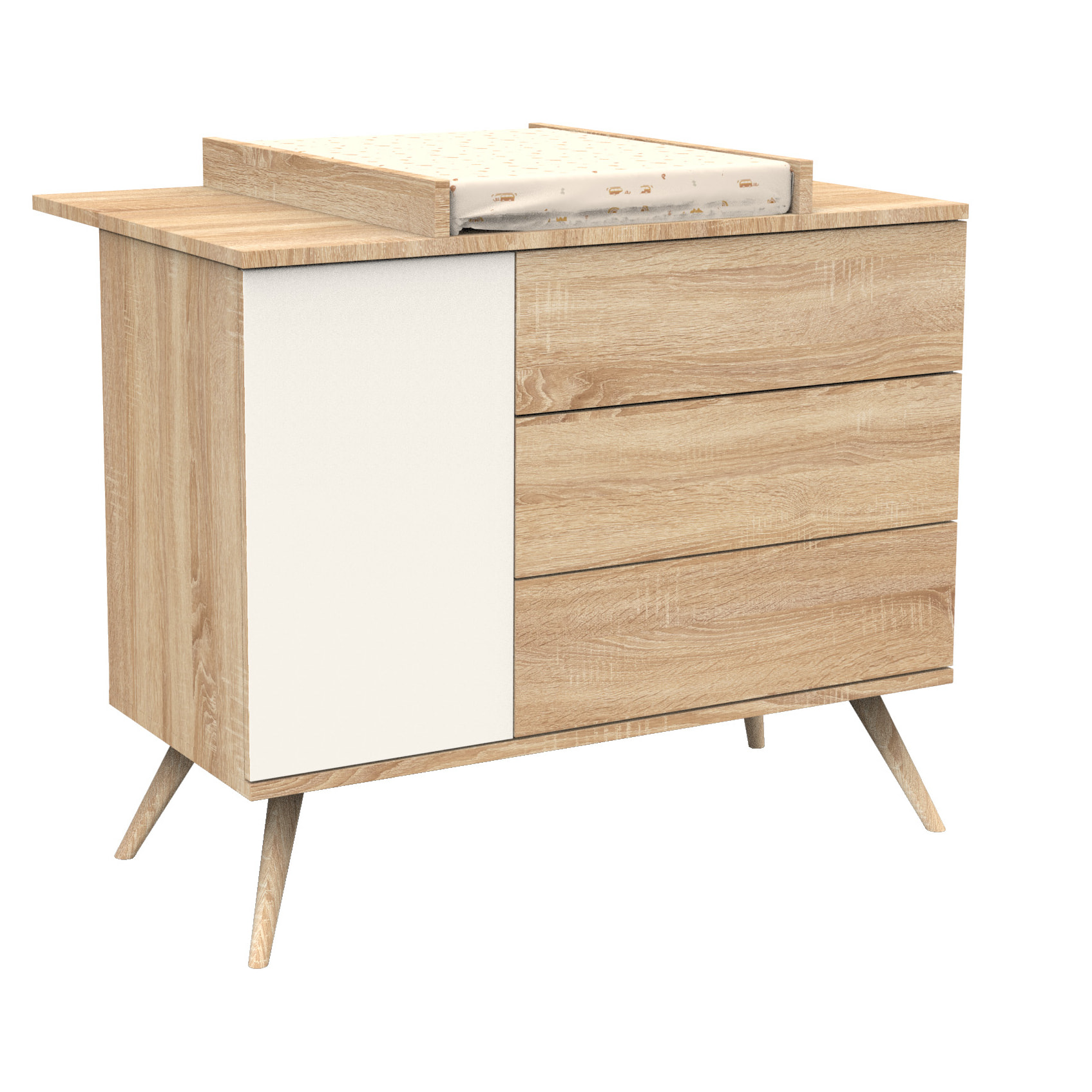 Commode 1 porte et 3 tiroirs