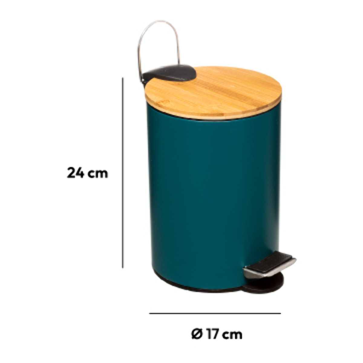 Poubelle Soft Close 3L Bleu pétrole Modern Color