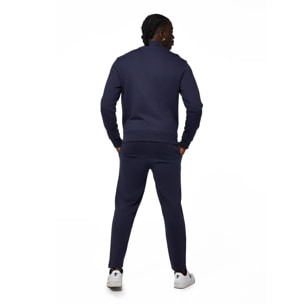 Tuta da uomo con felpa con colletto e zip e pantalone non felpata Leone Basic