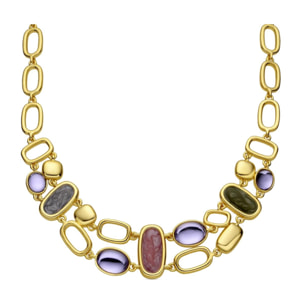 Collar con Lacado Multicolor acabado oro 18k