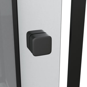 Cabine de douche Hydromassante 90x90x215 cm - Fonds Gris et Profilés Noir Mat - GREY STYLE