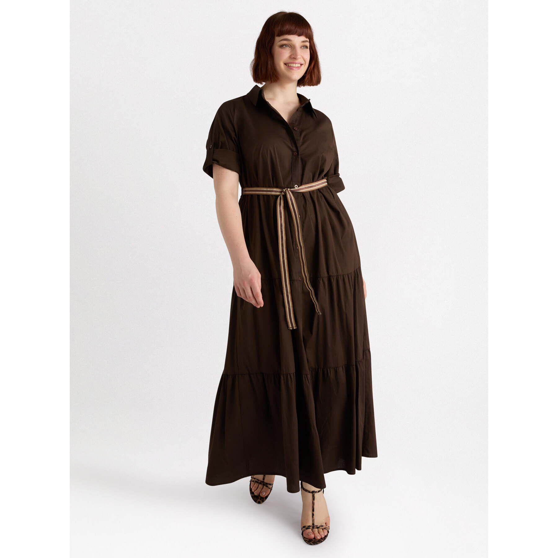 Fiorella Rubino - Vestido camisero largo - Marrón