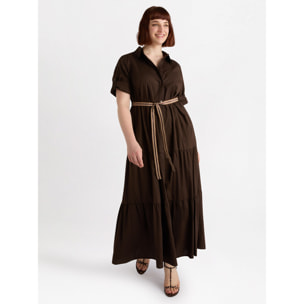 Fiorella Rubino - Vestido camisero largo - Marrón