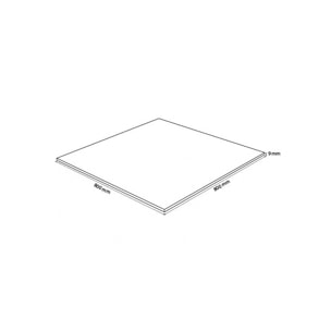 Plateau carré L80cm en verre trempé transparent - dessus de table résistant - PLATEAU