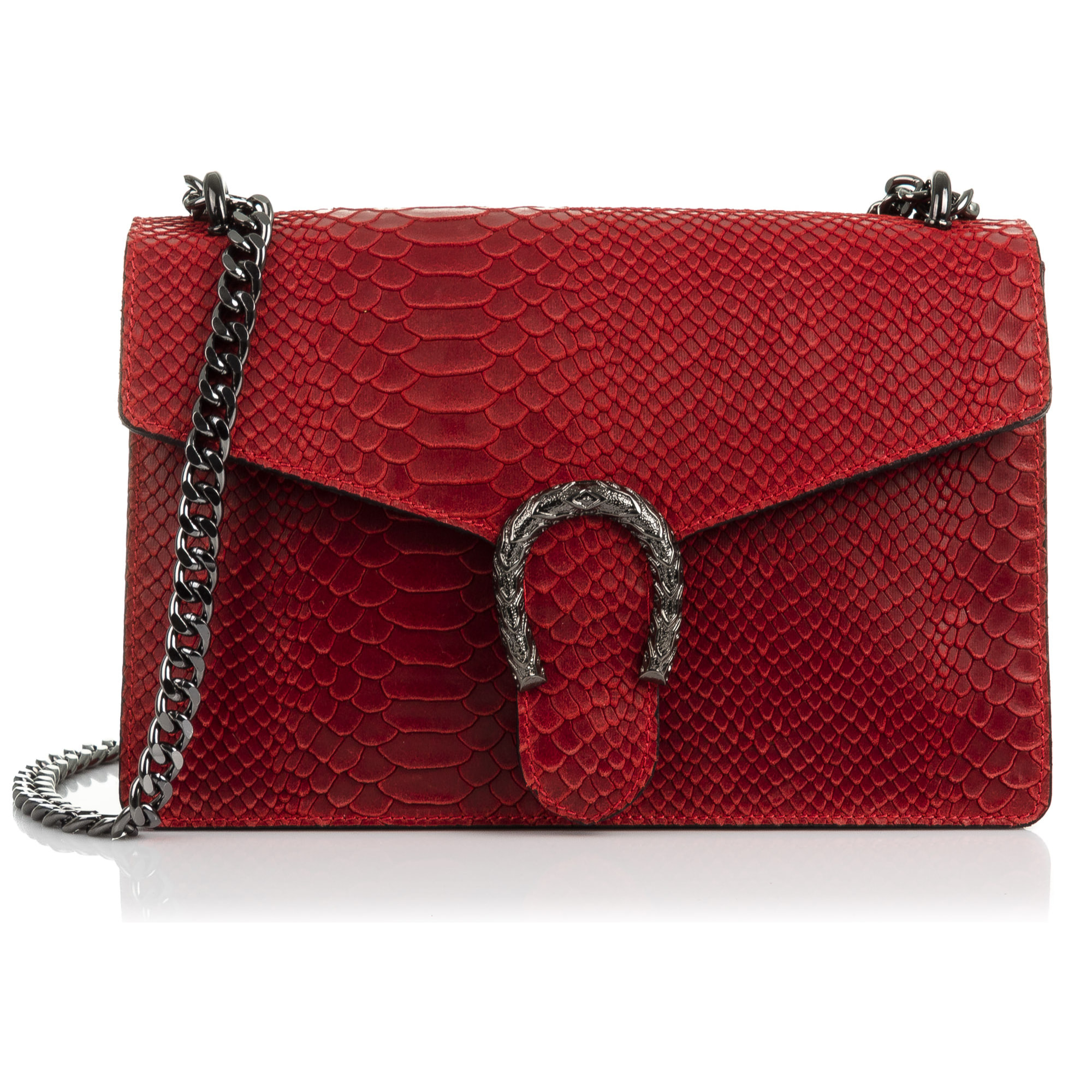 Luce Bolso de mano Mujer.Piel auténtica Gamuza Grabado Serpiente