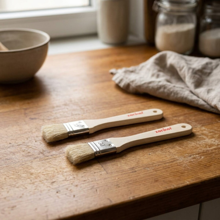 Ensemble de 2 Pinceaux de cuisine et de pâtisserie 19 cm en poils naturels Zenker
