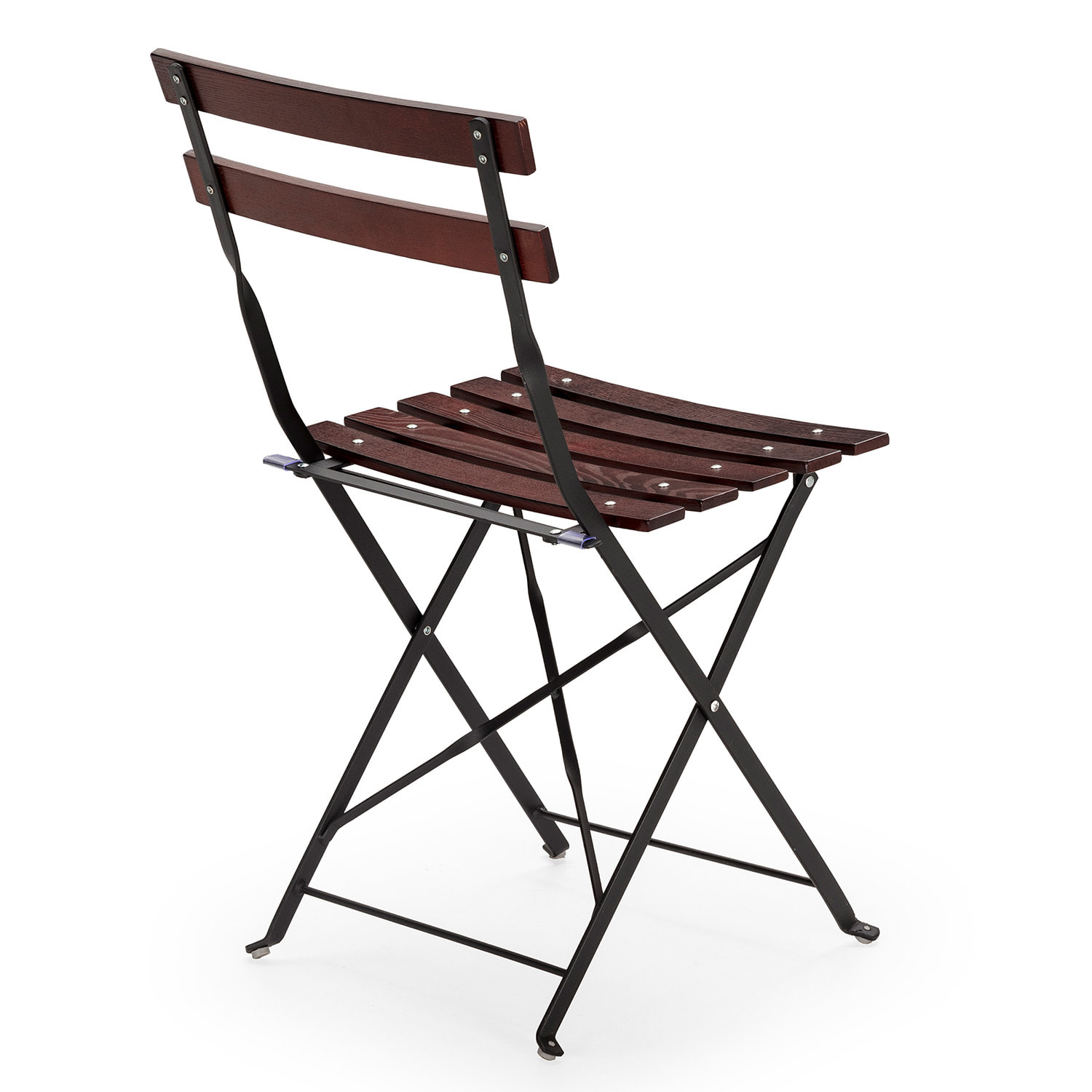 Pack 2 sillas de Jardín Plegables Agata de Madera y Metal en Negro